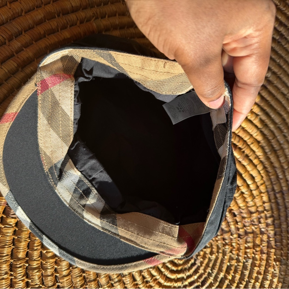 Burberry Black Cap with Plaid Interior - Picture 4 of 5